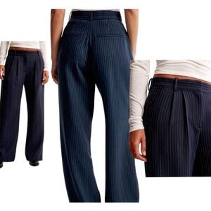 Abercrombie & Fitch Curve Love Sloane Low Rise Tailer Wide Leg Trouser, Sz Small